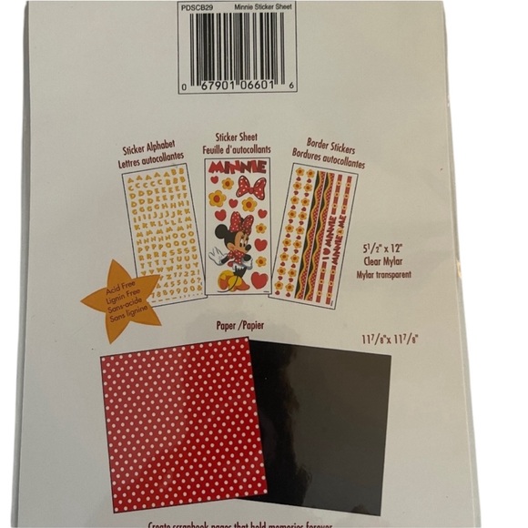 Vintage 1998 Sandy Lion Minnie Mouse Scrapbook Sticker Sheet NEW Factory Sealed - Picture 7 of 7
